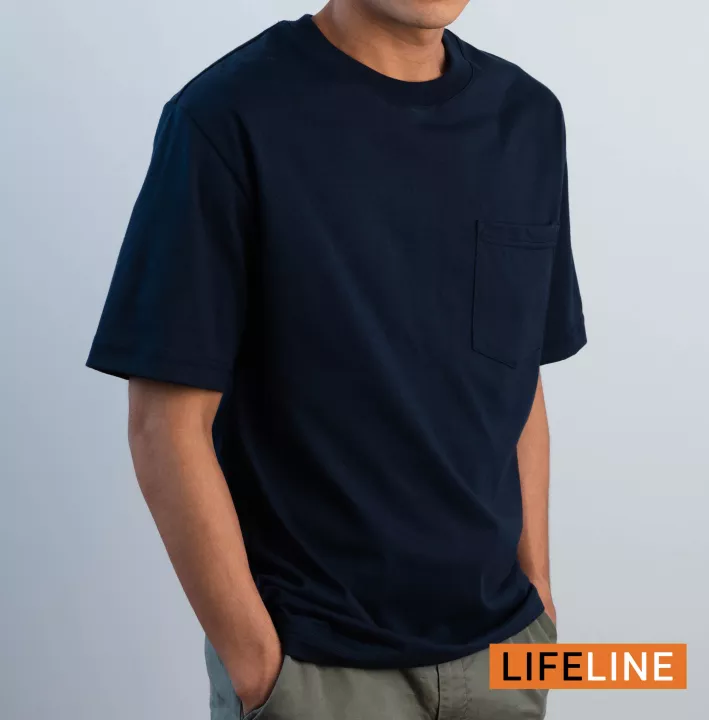 Lifeline Oversized Shirt with Pocket (Navy Blue)