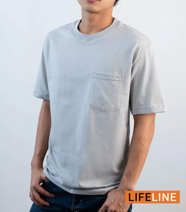 Lifeline Oversized Shirt with Pocket (Silver Gray)
