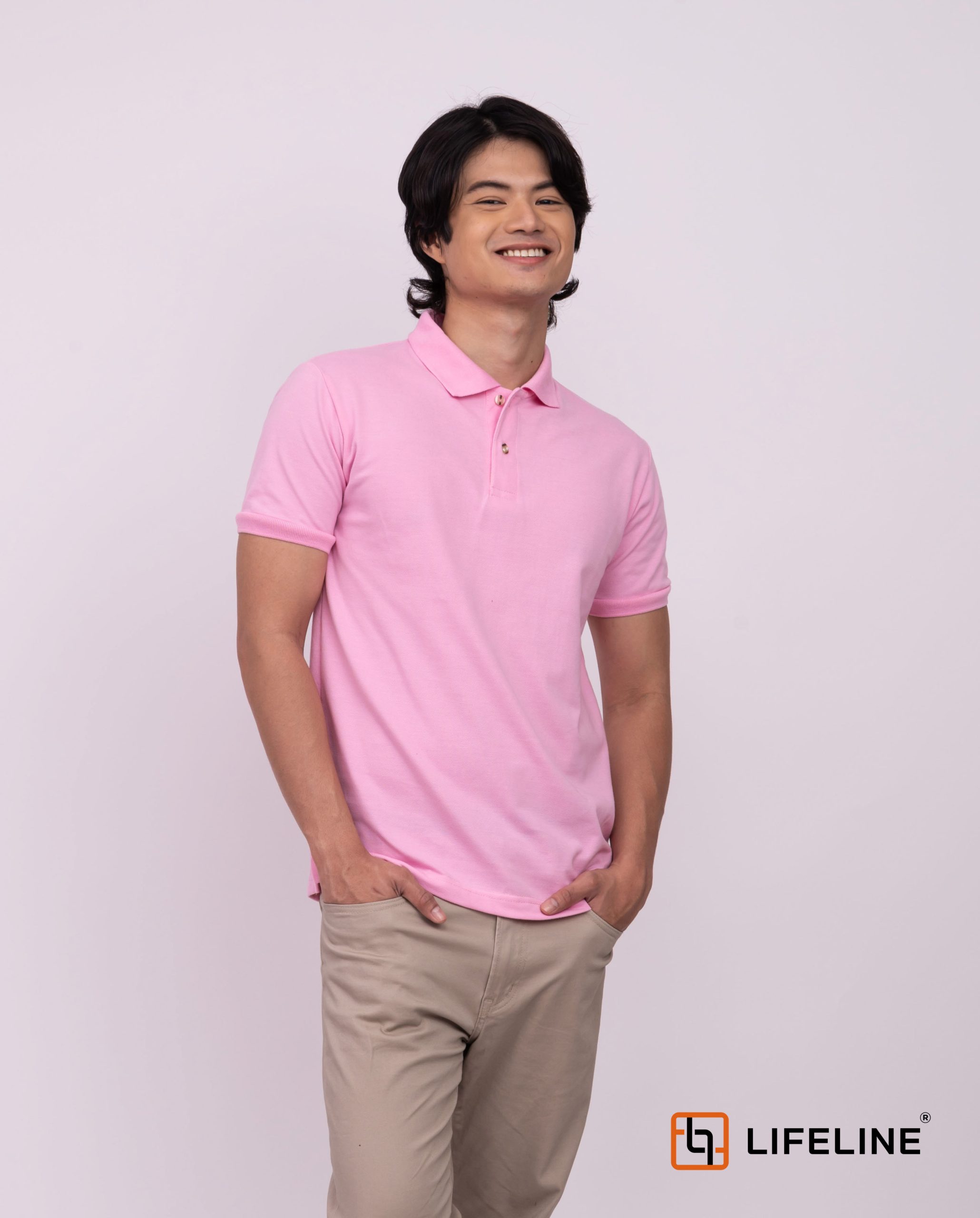 Lifeline Men’s Poloshirt (Baby Pink)