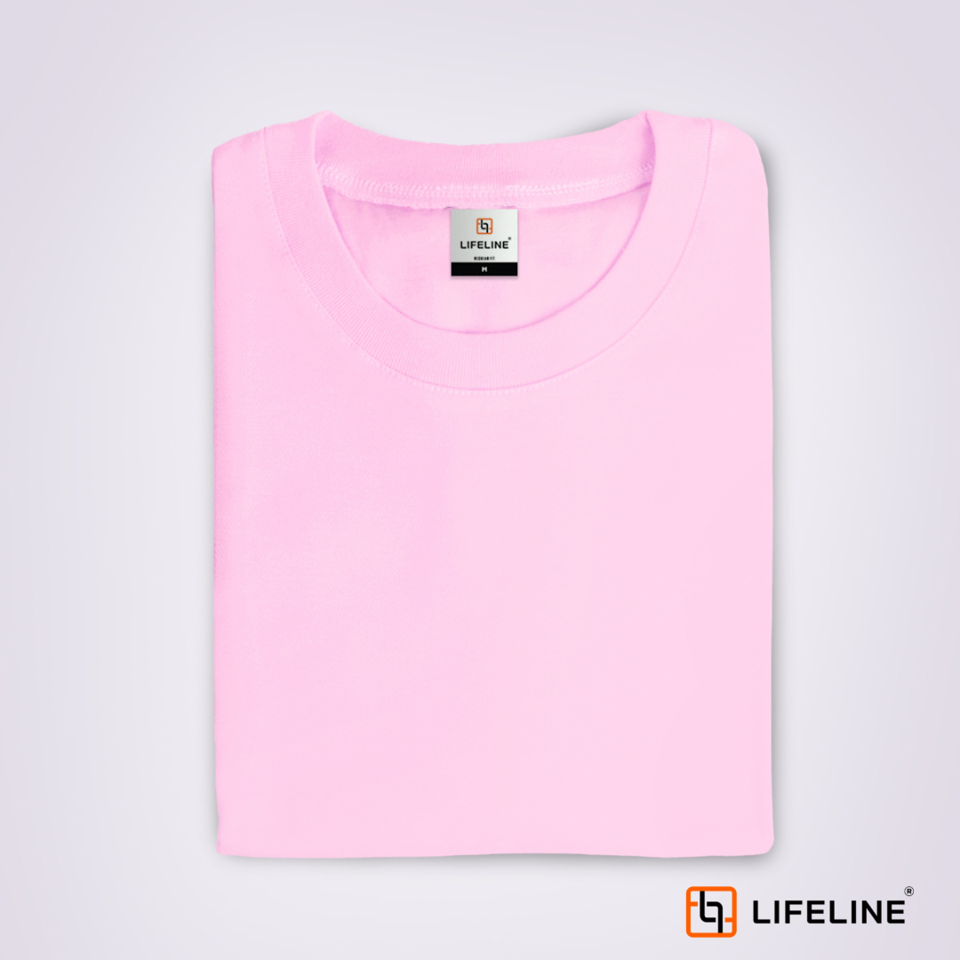 Lifeline Roundneck T-Shirt (Baby Pink) For Sale - Lifeline Shirts