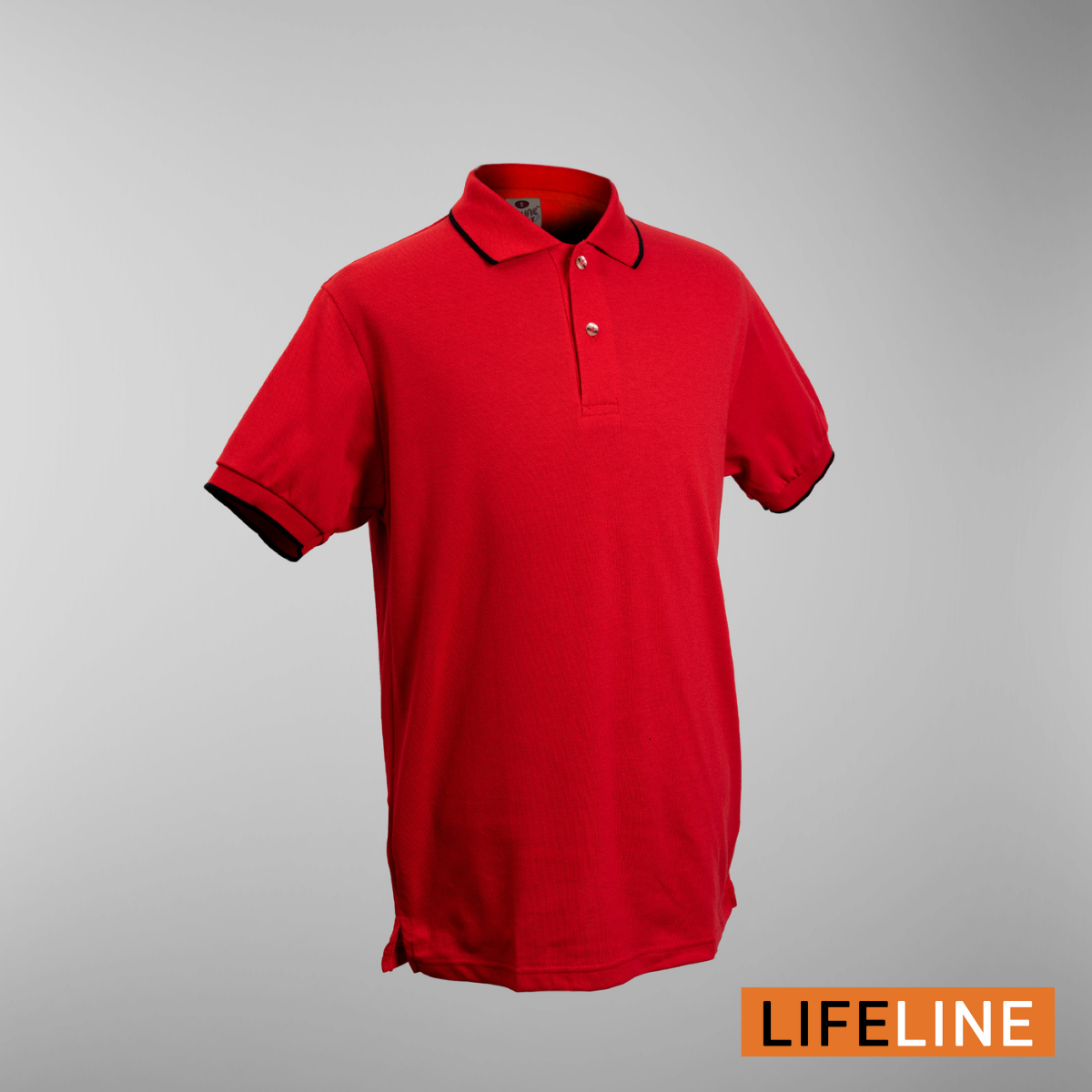 Lifeline Line Polo Shirt (Bright Cherry)