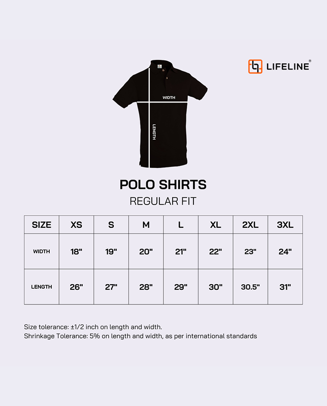 Men Poloshirt Size Chart