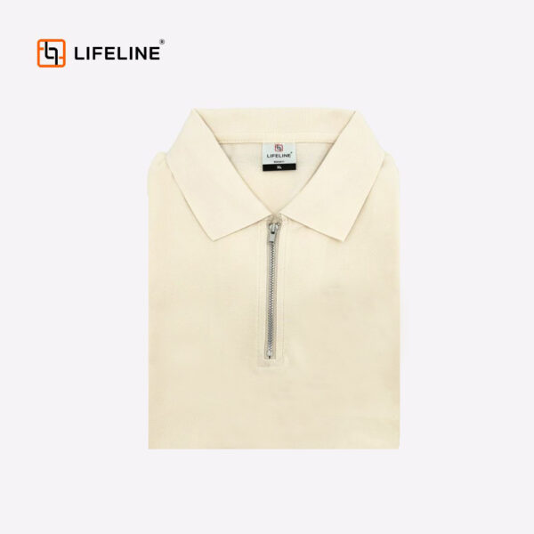 Quarter Zip Long Sleeve Shirt (Vanilla)