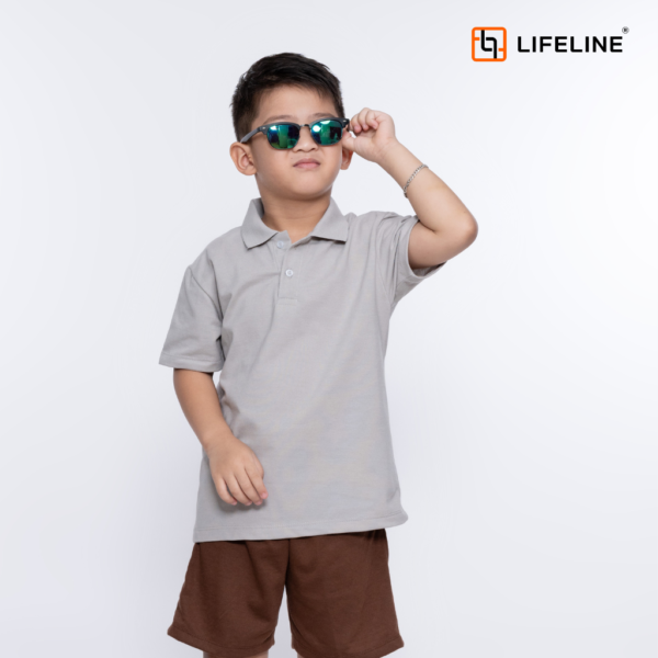 Lifeline Kids Polo Shirt PREMIUM PLUS (Silver Gray)