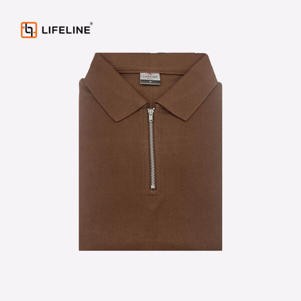 Quarter Zip Long Sleeve Shirt (Choco Brown)